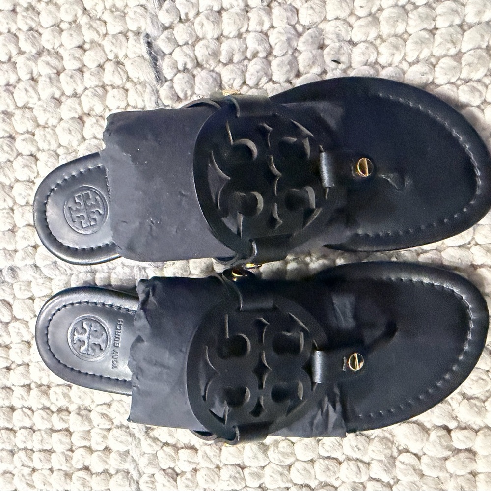 Tory Burch Miller Sandals Black Size 6 - Picture 5 of 9